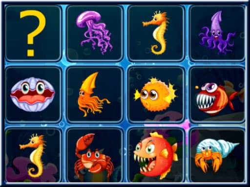 Sea Creatures Cards Match gameplay