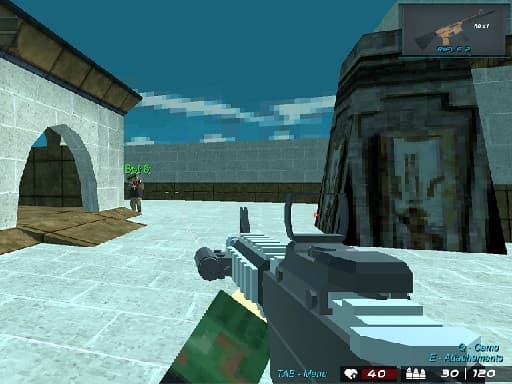 Blocky combat Shooting Arena 3D Pixel gameplay