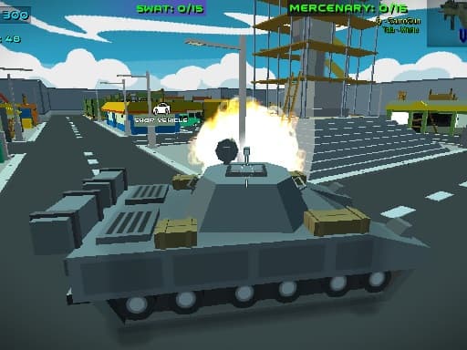 Blocky wars vehicle shooting multiplayer gameplay